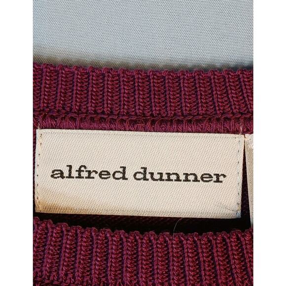 ALFRED DUNNER Spring Sweater Womens Medium Short Sleeve Plum Acrylic EUC - Picture 2 of 8